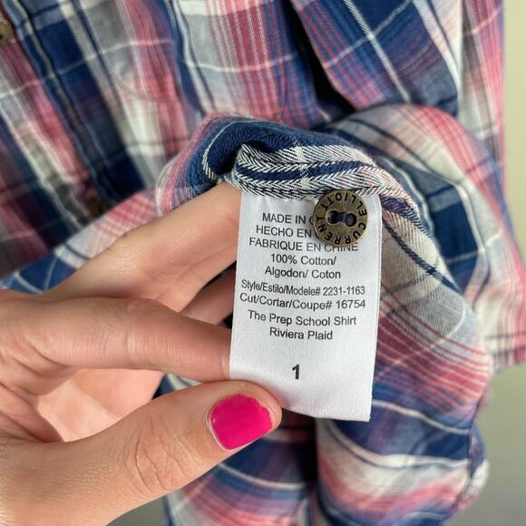 Current Elliott The Prep School Shirt in Riviera Plaid - Picture 7 of 7